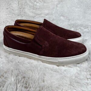 Untuckit Shoes Men Size 9 Burgundy Suede Leather Slip On Casual Loafers Portugal